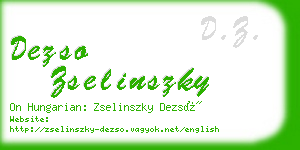 dezso zselinszky business card